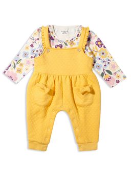 My Milestones - Full Sleeves Tee with Dungaree - Cream & Yellow (Pack of 2)