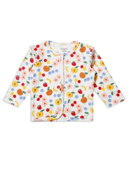My Milestones - Full Sleeves Shoulder Frill Tee with Fruit Punch Prints - Cream