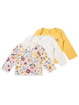 My Milestones - Girls Full Sleeves Envelope Neck Tee - Pack Of 3 - Multicolor (Pack of 3)