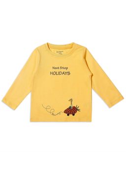 My Milestones - Printed Round Neck Full Sleeves Tee - Yellow
