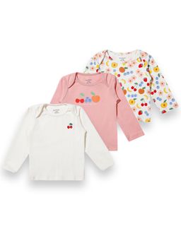 My Milestones - Girls Full Sleeves Envelope Neck Tee - Pack Of 3 - Multicolor (Pack of 3)