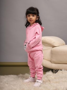 Budding Bees - Cotton Fleece Full Sleeves Rabbit Embroidered - Pink (Set of 2)