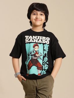 Kidsville - Demon Slayer Printed Oversize Fit T-Shirt for Boys