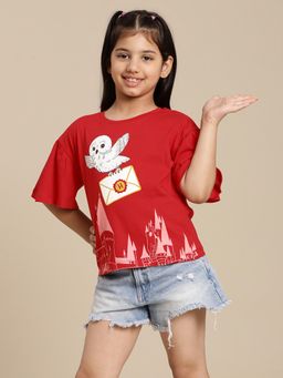 Kidsville - Harry Potter Printed Relaxed Fit T-Shirt for Girls