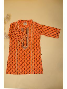 ADYA - Peach Floral Festive Kurta