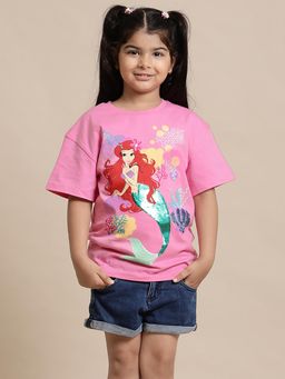 Kidsville - Disney Princess Printed Relaxed Fit T-Shirt for Girls