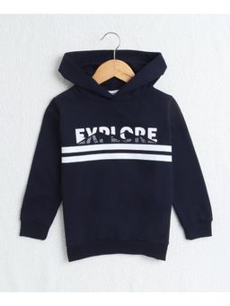 Bumzee - Navy Boys Full Sleeves Cotton Hooded Sweat-Shirt Age - 2-3 Years