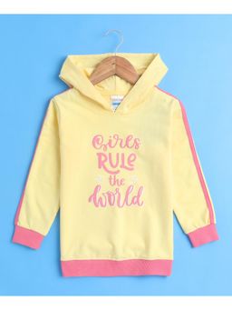 Bumzee - Yellow Girls Full Sleeves Cotton Hooded Sweat-Shirt Age - 2-3 Years