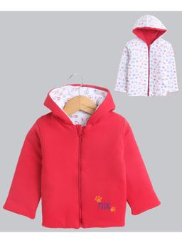 Bumzee - Red & White Baby Boys Full Sleeves Cotton Reversible Jacket