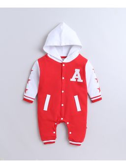 Bumzee - Red & White Boys Full Sleeves Trendy Sleepsuit