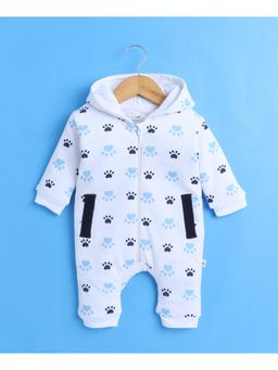 Bumzee - White Girls Full Sleeves Trendy Padded Sleepsuit