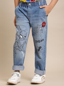 Kidsville - Spiderman Printed Regular Fit Denim Jogger for Boys