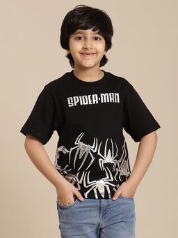 Kidsville - Spiderman Printed Regular Fit T-Shirt for Boys
