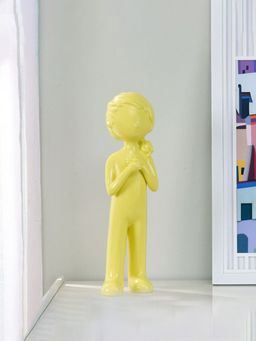 At Home by Nilkamal - Standing Girl Dolomite Showpiece - Yellow
