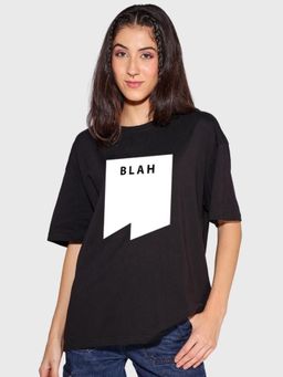 Bewakoof - Womens Black Graphic Boxy T-shirts