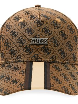 Guess - Brown Leather Logo Mens Cap