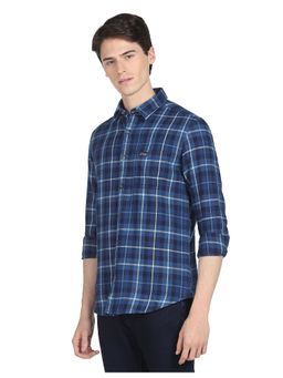 U.S. Polo Assn. Denim Co. - Men Indigo Tartan Check Cotton Casual Shirt