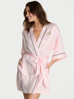 Victoria's Secret - Multi-Color Signature Satin Short Piped Robe