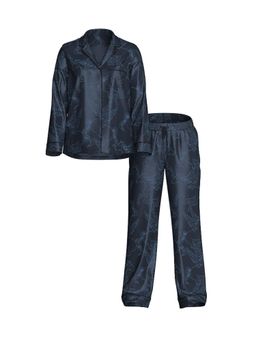 Victoria's Secret - Navy Blue Signature Satin Long Shirt with Pyjamas