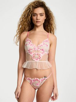 Victoria's Secret - Multi-Color Dream Angels Peony Embroidery Flounce Bra Top