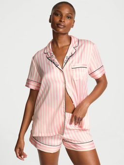 Victoria's Secret - Pink Signature Satin Shorts Set