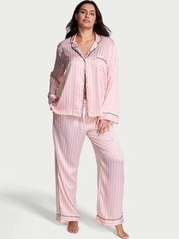 Victoria's Secret - Pink Signature Satin Long Shirt with Pyjamas