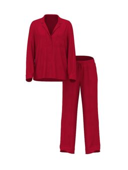 Victoria's Secret - Red Glazed Satin Short Sleeve Long Shirt with Pyjamas