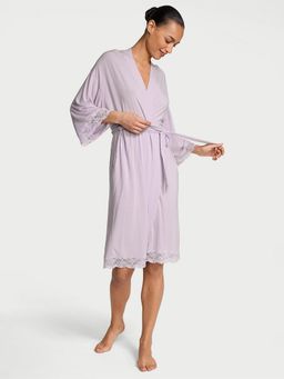 Victoria's Secret - Purple Sosoft Modal Lace Trim Robe