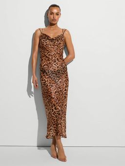 Victoria's Secret - Multi-Color Geo Leo Chiffon Draped Maxi Slip Nightdress