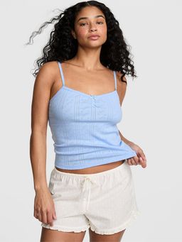 Victoria's Secret - Blue Pointelle Sweetheart Cami Top