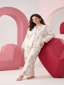 Mieora - White Cotton Shirt with Pyjamas