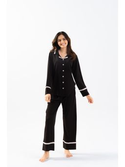 HOUSE OF COMFORT - Black Lycra Shirt with Pyjamas