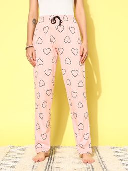 Leading Lady - Pink Women's Printed Mid Rise Straight Pyjamas
