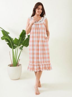 The Kaftan Company - Rosebud Peach Nightdress