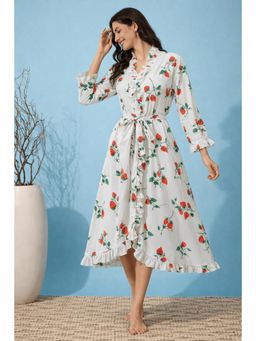The Kaftan Company - Strawberry Garden White Nightgown