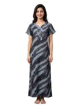 Juliet - Blue Women's Printed Alphine Soft & Comfortable Night Gown