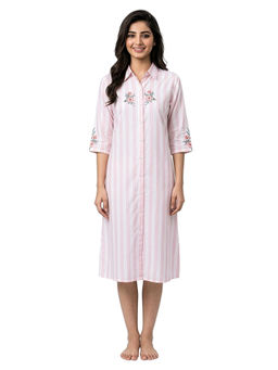 Juliet - Pink Women's Printed Rayon Soft & Comfortable Night Gown