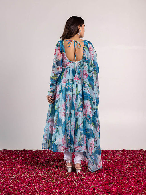 chinese dress ladies Olive Green Printed Linen Satin Silk Anarkali Set XXL / Linen Satin Silk / Made to Order in 25 - 30 Days