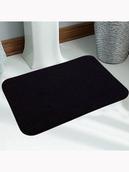 Saral Home - Black Microfiber Anti Skid Bath Mat 40x60 cm (Pack of 2)