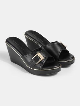 Lemon & Pepper - Women Black Wedges