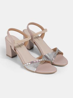 Lemon & Pepper - Rose Gold Crystal Embellished Sandal Heel