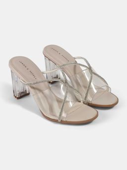 Lemon & Pepper - Ivory Block Sandal Heels