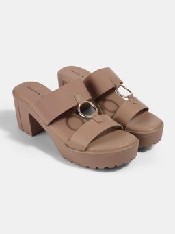 Lemon & Pepper - Nude Block Sandal Heels