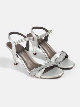 Lemon & Pepper - Silver Stiletto Sandal Heels