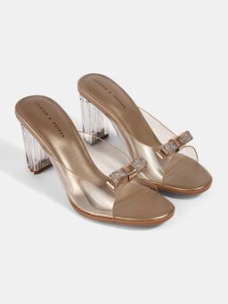 Lemon & Pepper - Rose Gold Block Sandal Heels