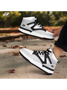 Bond Street - Men Grey Pu Upper Casual Sneakers