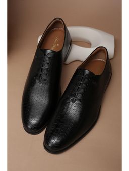 Louis Philippe - Men Black Leather Lace-Ups Brogues
