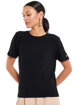 BCBG - Women Black Solid T-Shirt