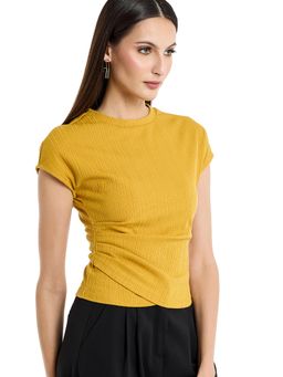 BCBG - Women Yellow Textured Top