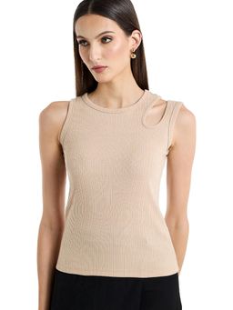 BCBG - Women Beige Textured Top